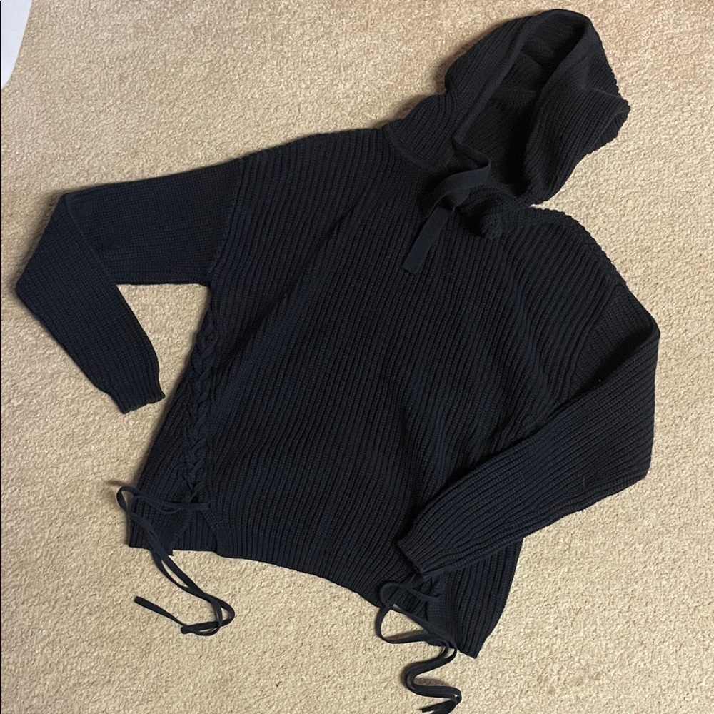 CHARLIE B Black Hooded Sweater